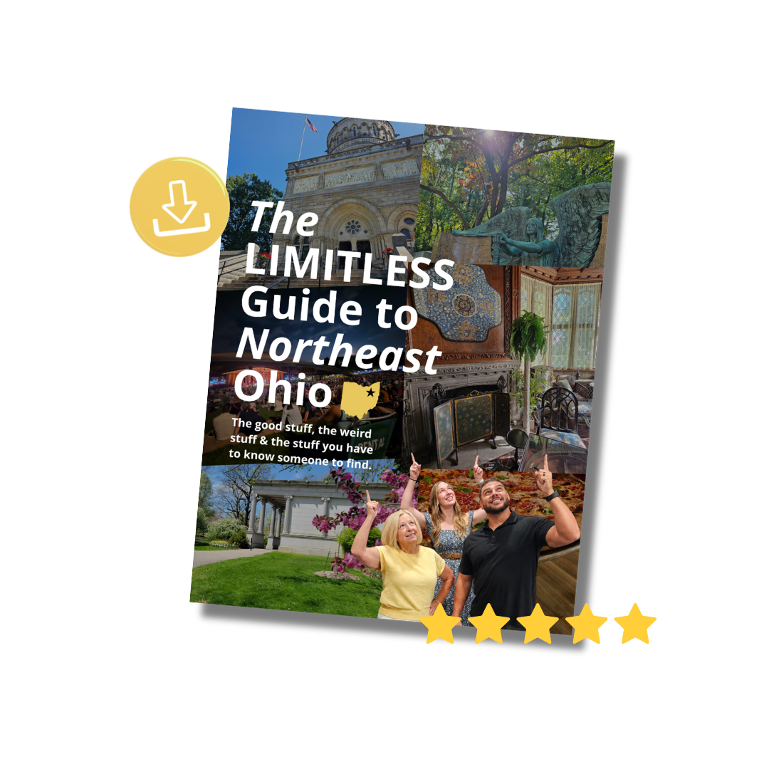 Cover of the Limitless Guide to Northeast Ohio, featuring local landmarks and the Limitless Real Estate Group team.