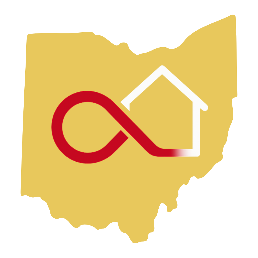 Limitless Real Estate Group logo featuring an Ohio silhouette and house symbol over a map of the Akron area.
